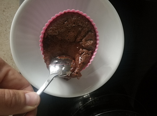 Фото рецепта Шоколадный фондан в микроволновке 