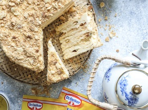 Фото рецепта Наполеон из рубленного теста с кремом Шарлотт