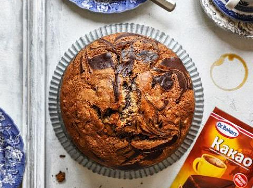 Фото рецепта Орехово-шоколадный пирог “Зебра” 