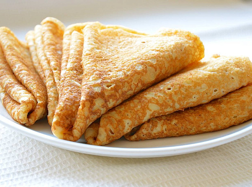 Фото рецепта Блины на воде с мятой