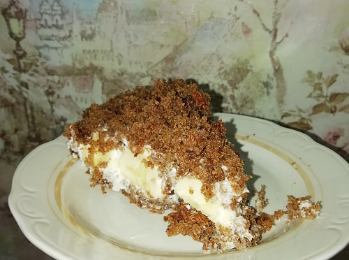 Фото рецепта Бананово-творожный тортик