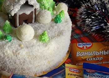 Кокосовый торт "Зимний лес"