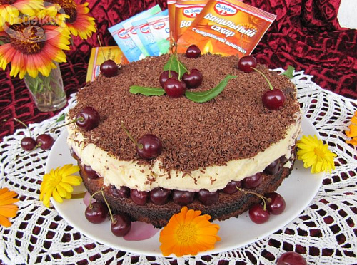 Фото рецепта Торт &quot; Вишневое наслаждение&quot;